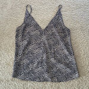 Allison Joy Black and White Leopard Tank Top